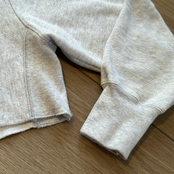 Champion Reverse Weave Heather Gray Cropped Hoodie - Picture 4 of 7